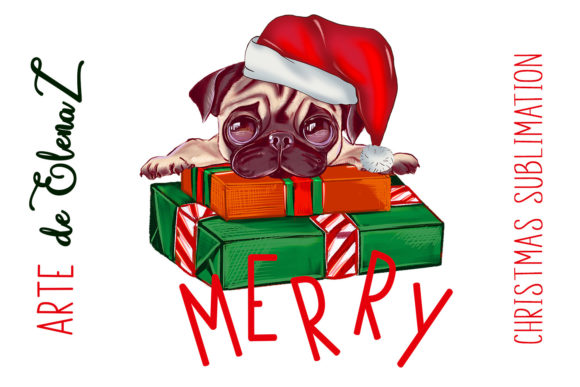 Bulldog Deer Christmas Sublimation Illustration