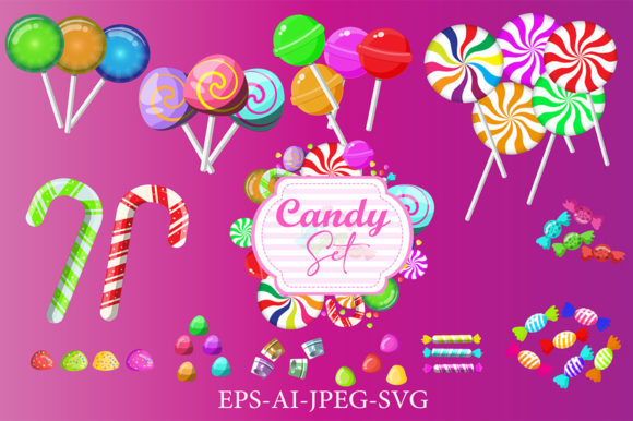 Christmas and Halloween Candy Vector Set for Editorial Use