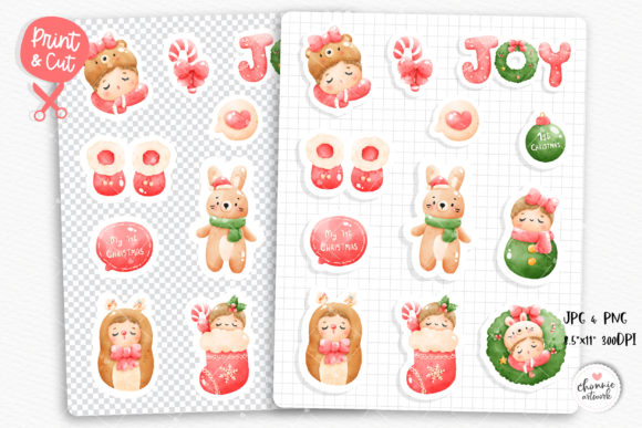 Christmas Baby Sticker for Embroidery Projects