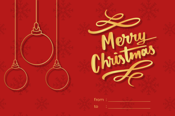 Christmas Ball Greeting Card Layout Illustrations