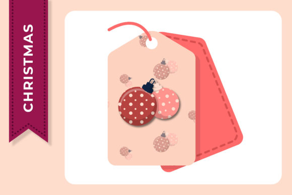 Christmas Ball Tags Layout Design for Illustrations