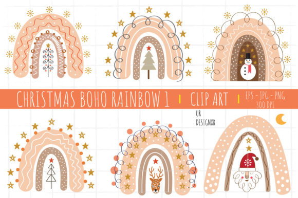 Christmas Boho Rainbow 1 Clipart Review