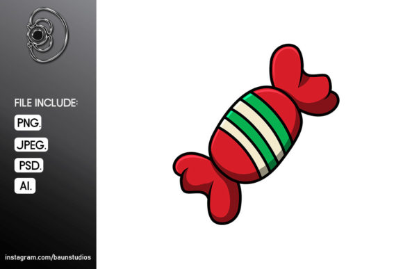 Christmas Candy Cartoon Illustration for Crafting and Design