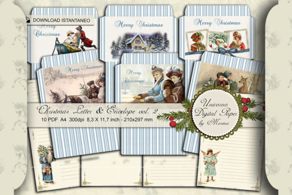CHRISTMAS CARDS, Letter and Envelope Illustrations