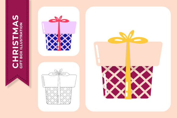 Christmas Cuteness Gift Box Design Illustrations