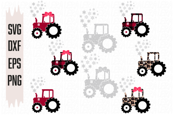 Christmas Farm Tractor Snowflake Illustration Review