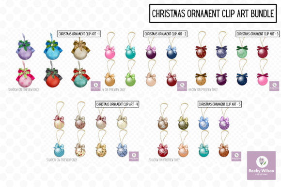Christmas Hanging Ornaments Bundle Illustrations