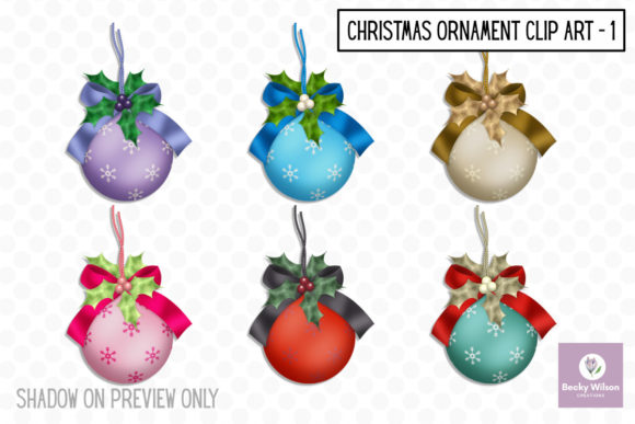 Christmas Hanging Ornaments Set 1 Illustrations