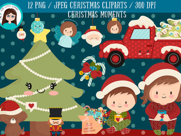 Christmas Kawaii Clipart for Branding and Marketing