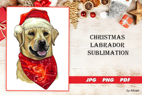Christmas Labrador Sublimation Illustrations