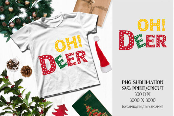 Christmas Sublimation OH DEER Illustrations