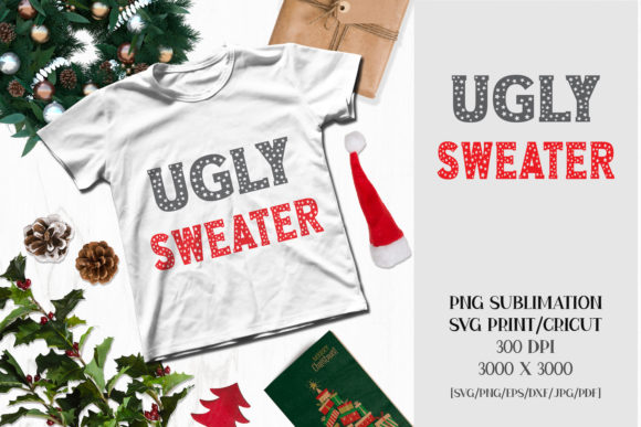 Christmas Sublimation UGLY SWEATER Illustrations for Digital Sellers