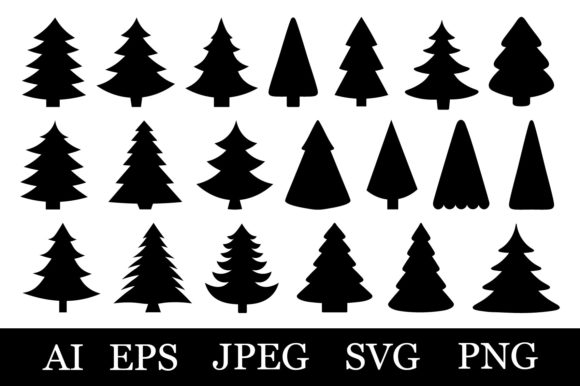 Christmas Tree Silhouettes SVG Review for Embroidery Projects