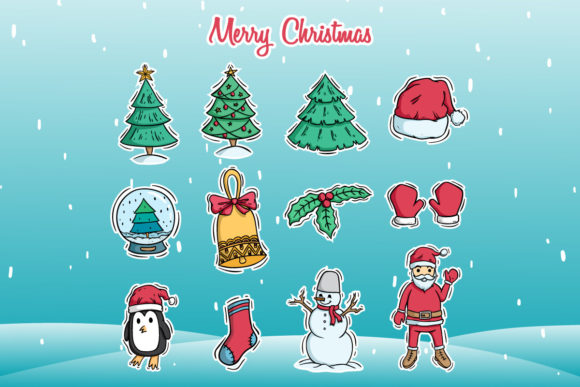 Cute Christmas Doodle Icons for Creative Design Projects