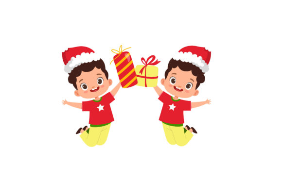 December Christmas Kids Celebration Art Illustrations