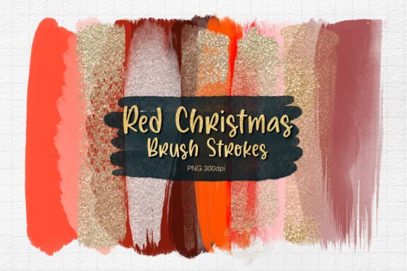 RED CHRISTMAS BRUSH STROKES CLIPART for Festive Illustrations